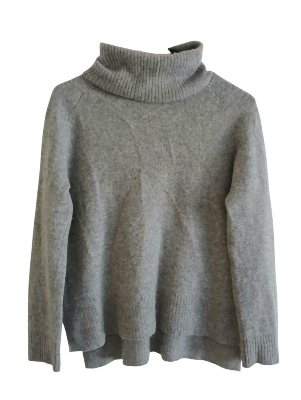 41 HAWTHORNE 100% Cashmere Turtleneck Sweater Women's M Gray Quiet Luxury Cozy